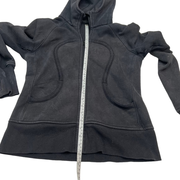 Lululemon Black Scuba Hoodie Stretch Lined Hood Size 8 - Picture 10 of 11